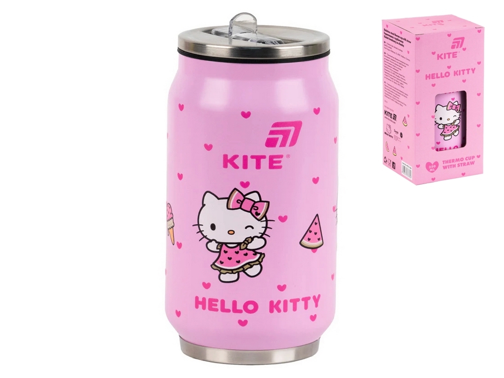 Термочашка с трубочкой 350мл Hello Kitty Kite HK25-1263
