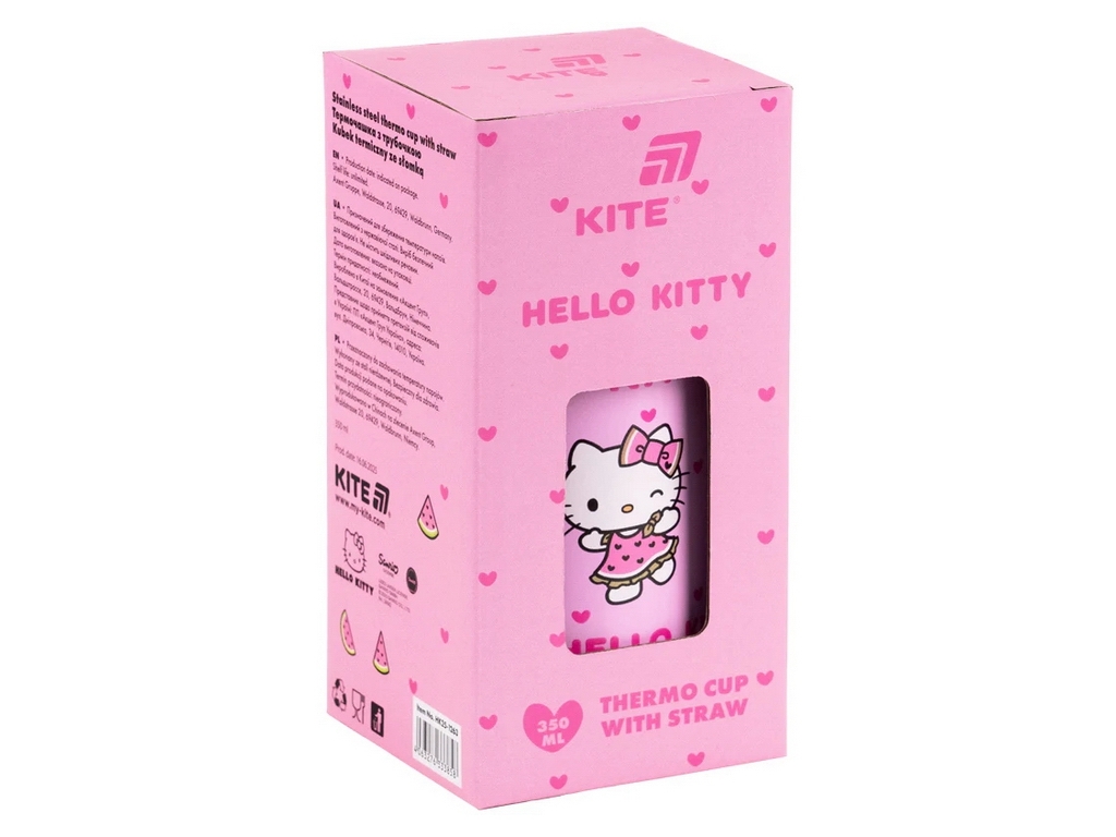 Термочашка с трубочкой 350мл Hello Kitty Kite HK25-1263