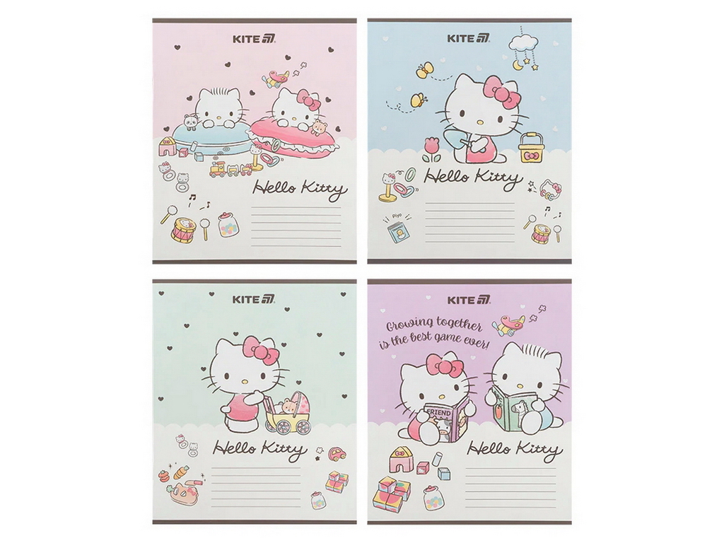 Тетрадь в косую линию на 12 листов, Hello Kitty (цена за 1шт)