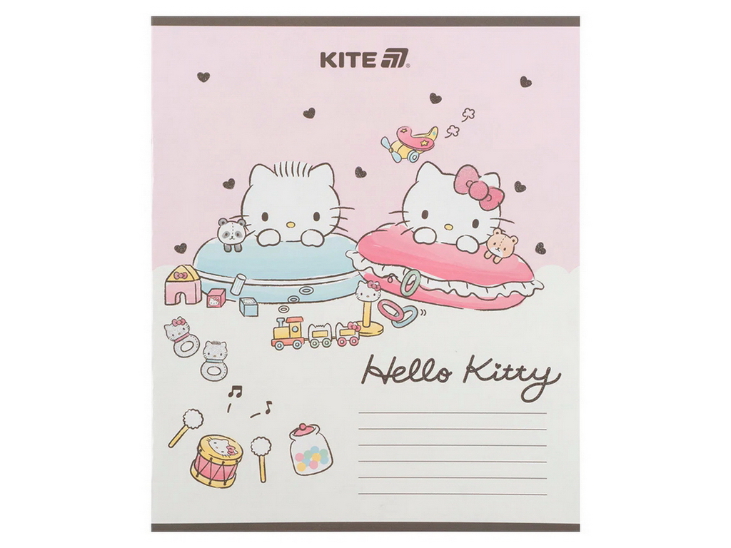 Тетрадь в косую линию на 12 листов, Hello Kitty (цена за 1шт)