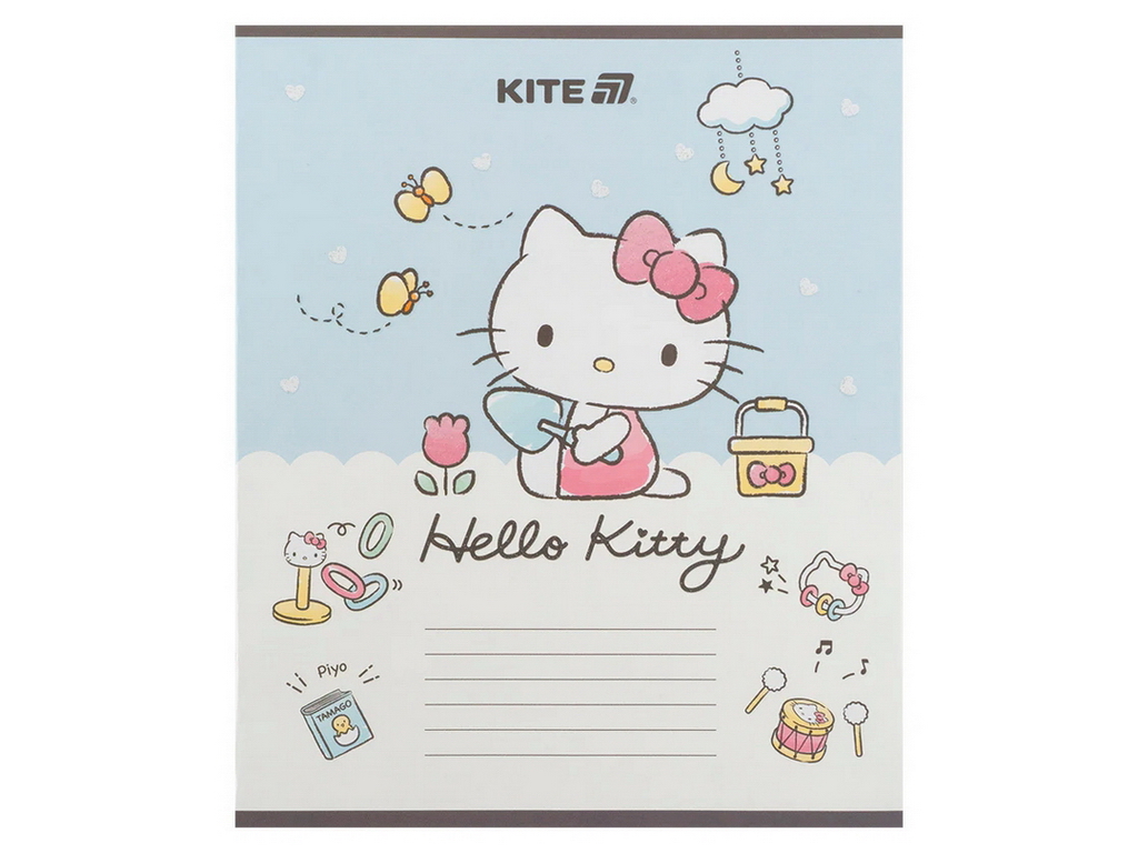 Тетрадь в косую линию на 12 листов, Hello Kitty (цена за 1шт)