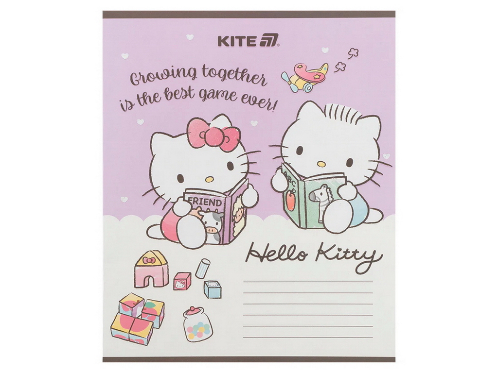 Тетрадь в косую линию на 12 листов, Hello Kitty (цена за 1шт)