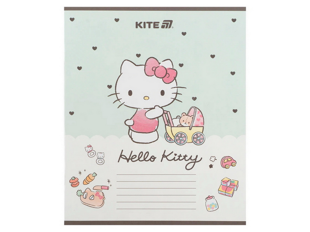 Тетрадь в косую линию на 12 листов, Hello Kitty (цена за 1шт)