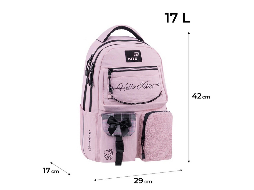 Рюкзак шкільний ортопедичний Kite Education teens Hello Kitty, 42 см, світловідбивні елементи