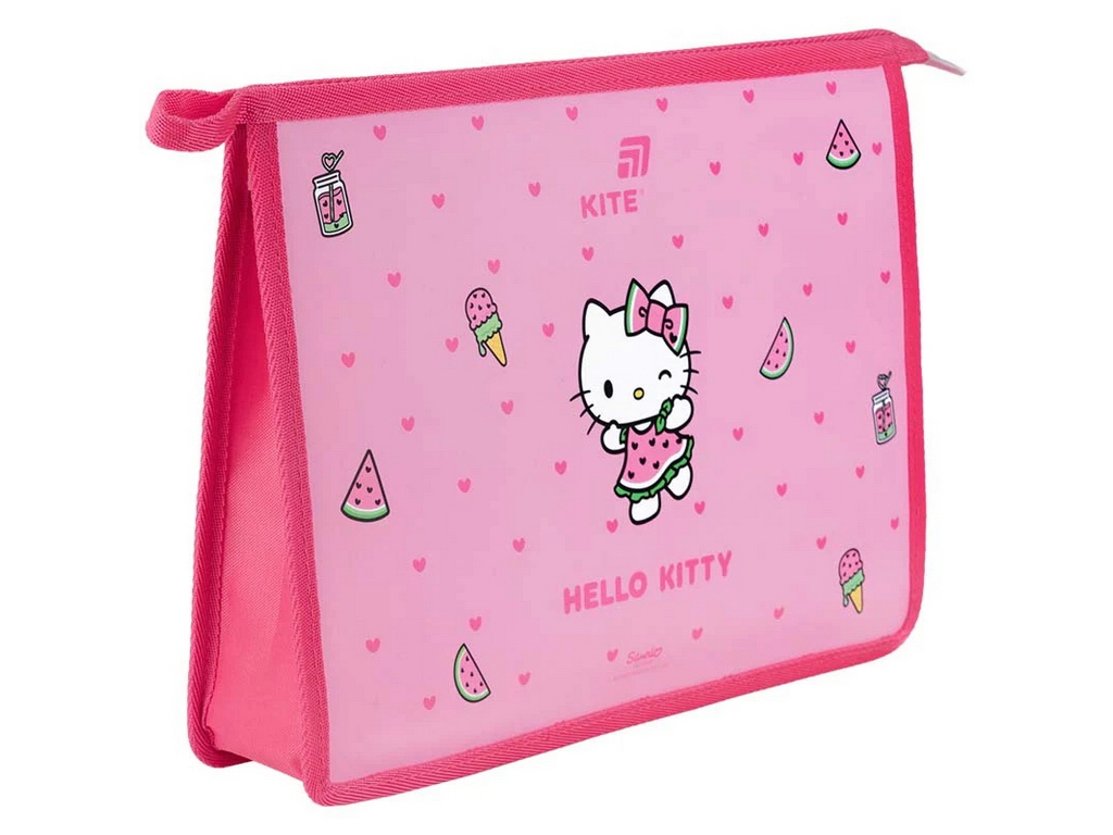 Папка на молнии Hello Kitty, А4+, с расширением, Kite
