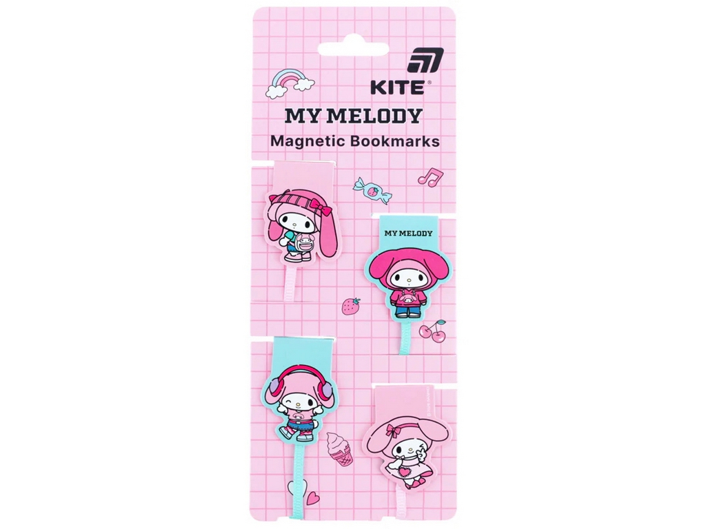Набор магнитных закладок-ляссе My Melody, 4 шт., Kite