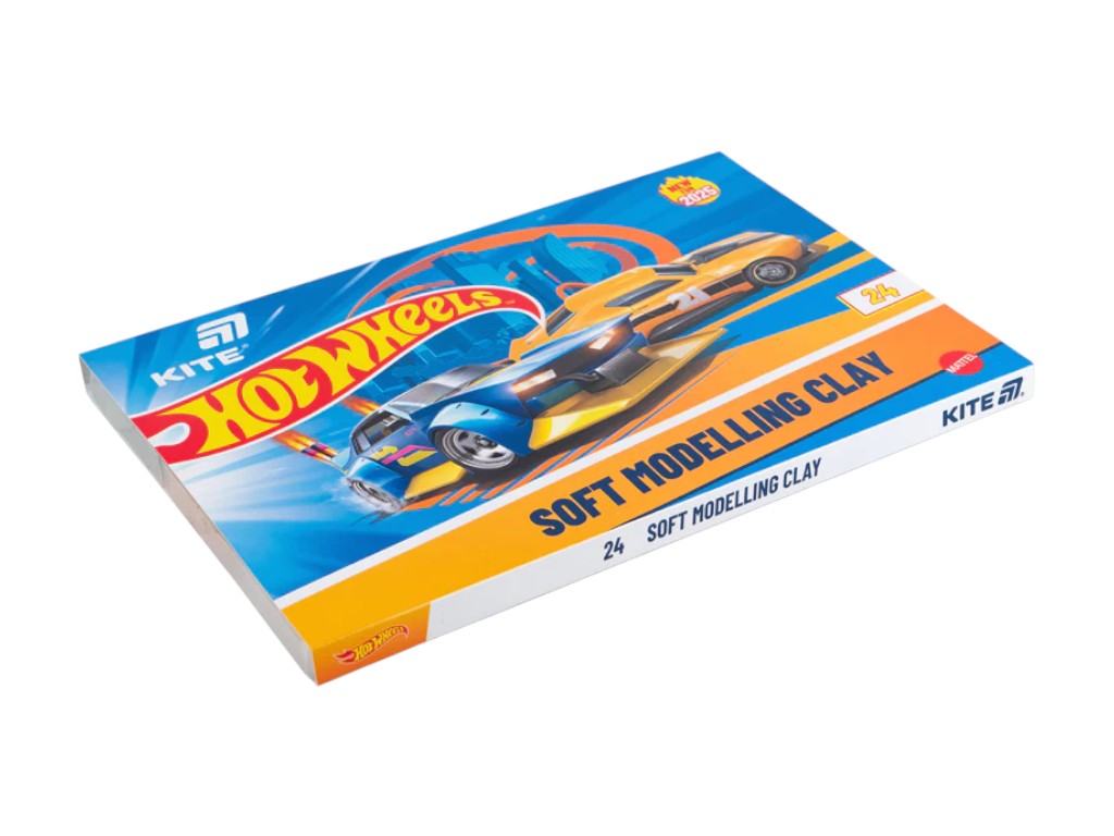 Пластилін восковий Hot Wheels HW25-089, 24 кольори, Kite