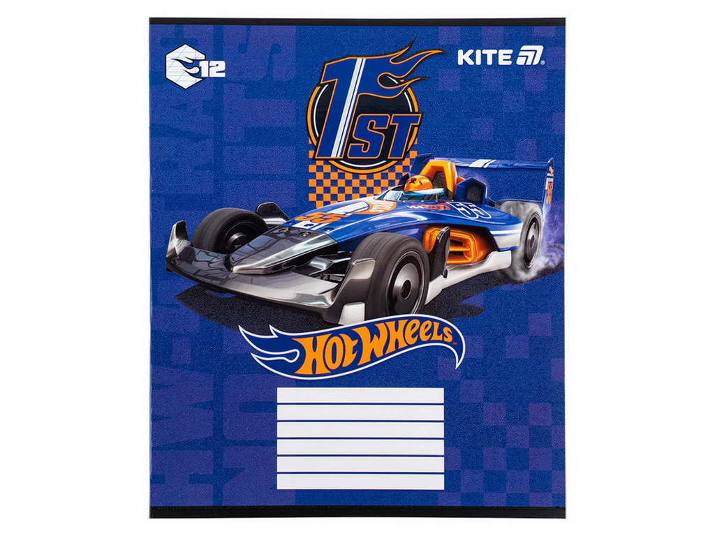 Тетрадь в косую линию на 12 листов, Hot Wheels (цена за 1шт)