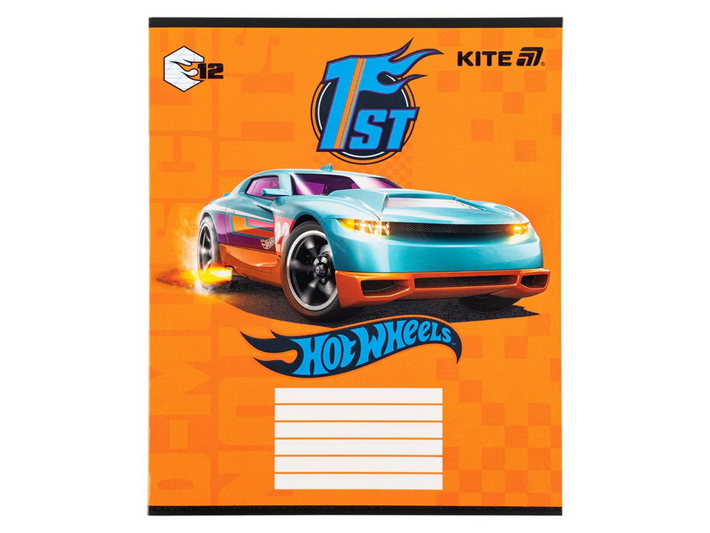 Тетрадь в косую линию на 12 листов, Hot Wheels (цена за 1шт)