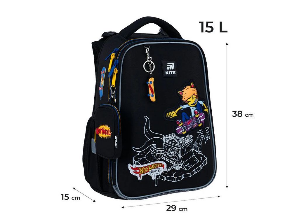 Рюкзак шкільний каркасний Hot Wheels Skate, Kite