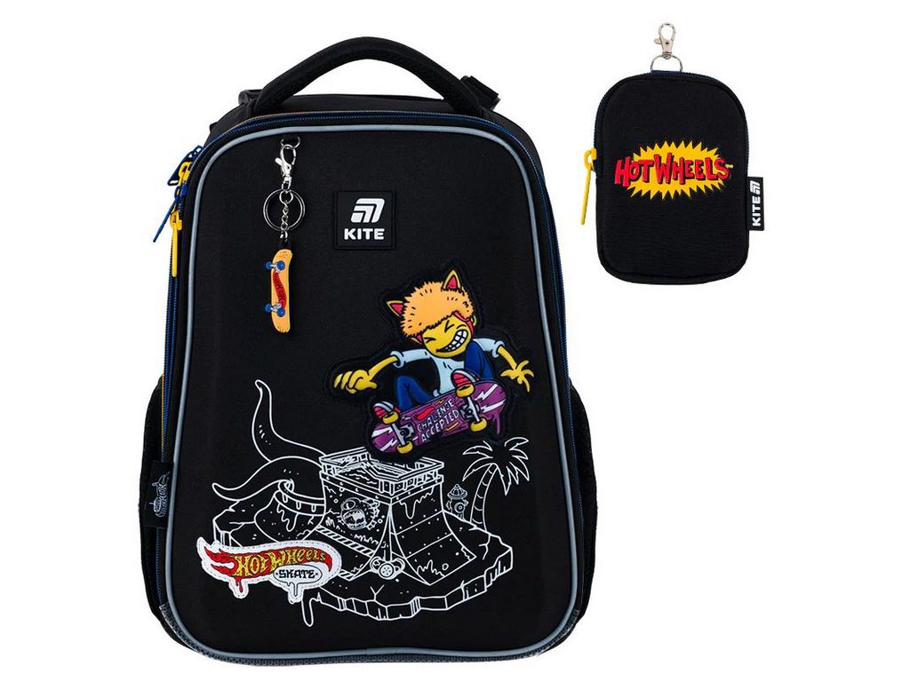 Рюкзак шкільний каркасний Hot Wheels Skate, Kite