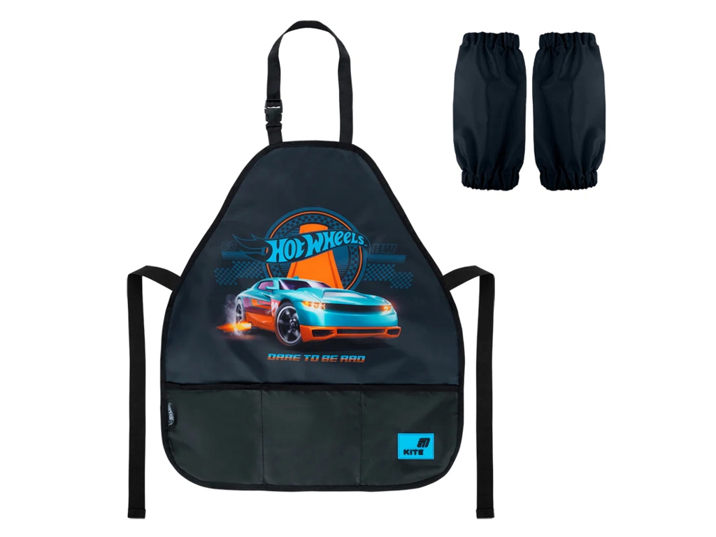 Фартук для творчества Kite Hot Wheels, 55×47 см, с нарукавниками, Kite