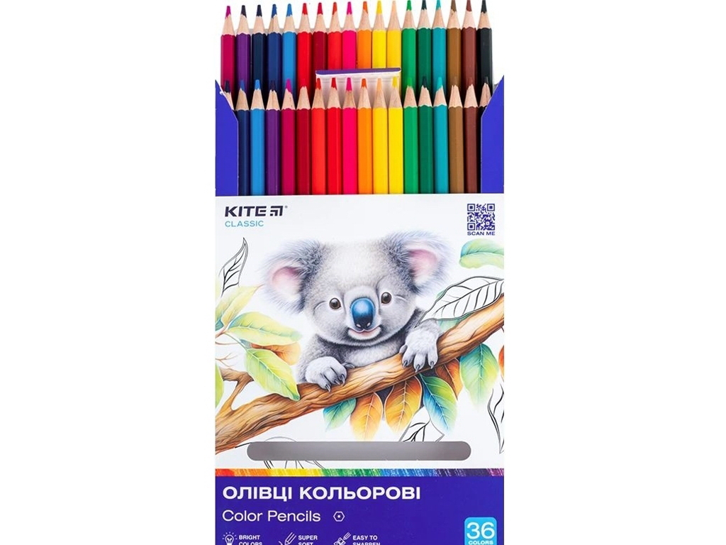 Олівці кольорові Classic 36 шт, Kite