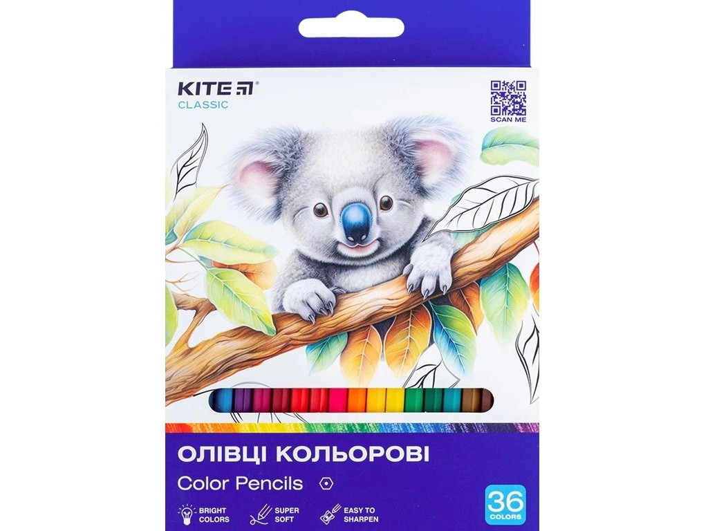 Олівці кольорові Classic 36 шт, Kite
