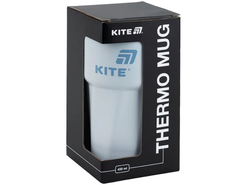 Термокружка серо-голубая 450мл, Kite