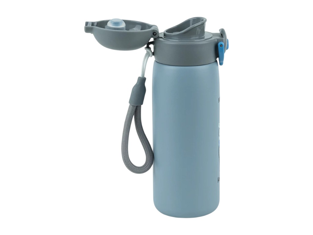 Термос с кнопкой Kite K25-1221-3 430 мл серый, с поильником, Kite