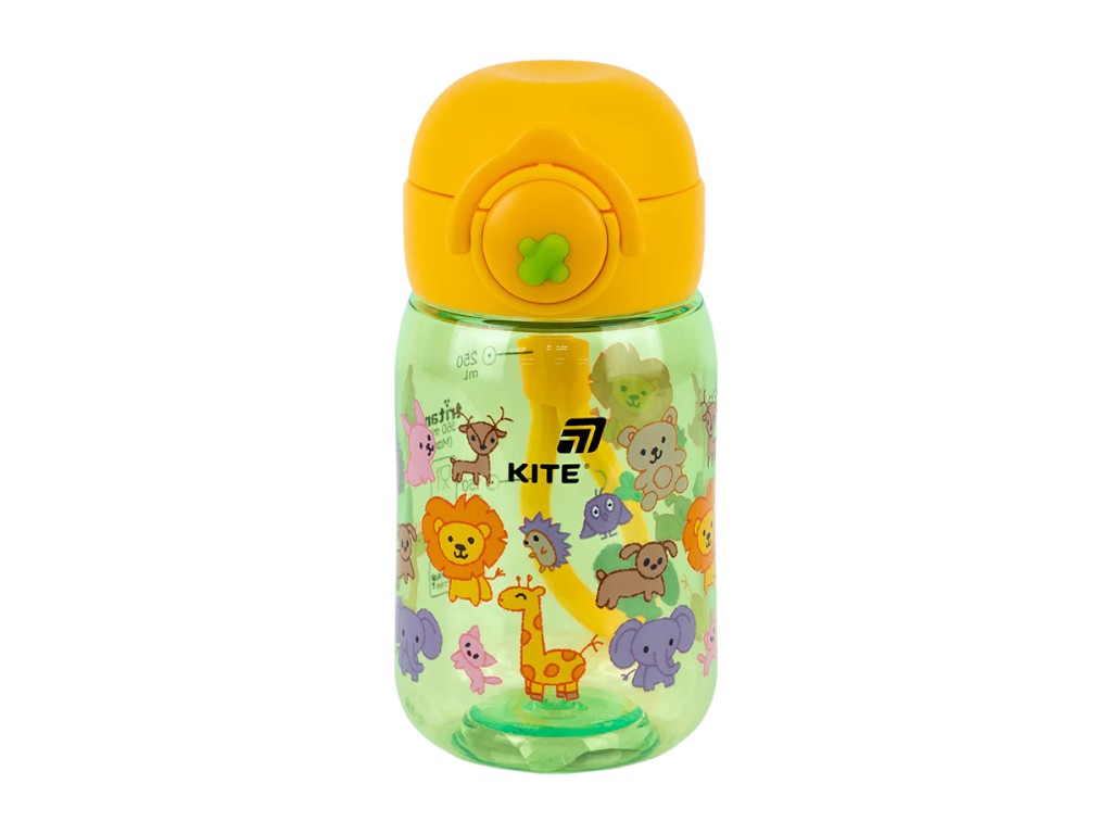 Пляшка для води дитяча Zoo Kite K25-1235-3, 360 мл, зелена, із сіточкою-фільтром, Kite