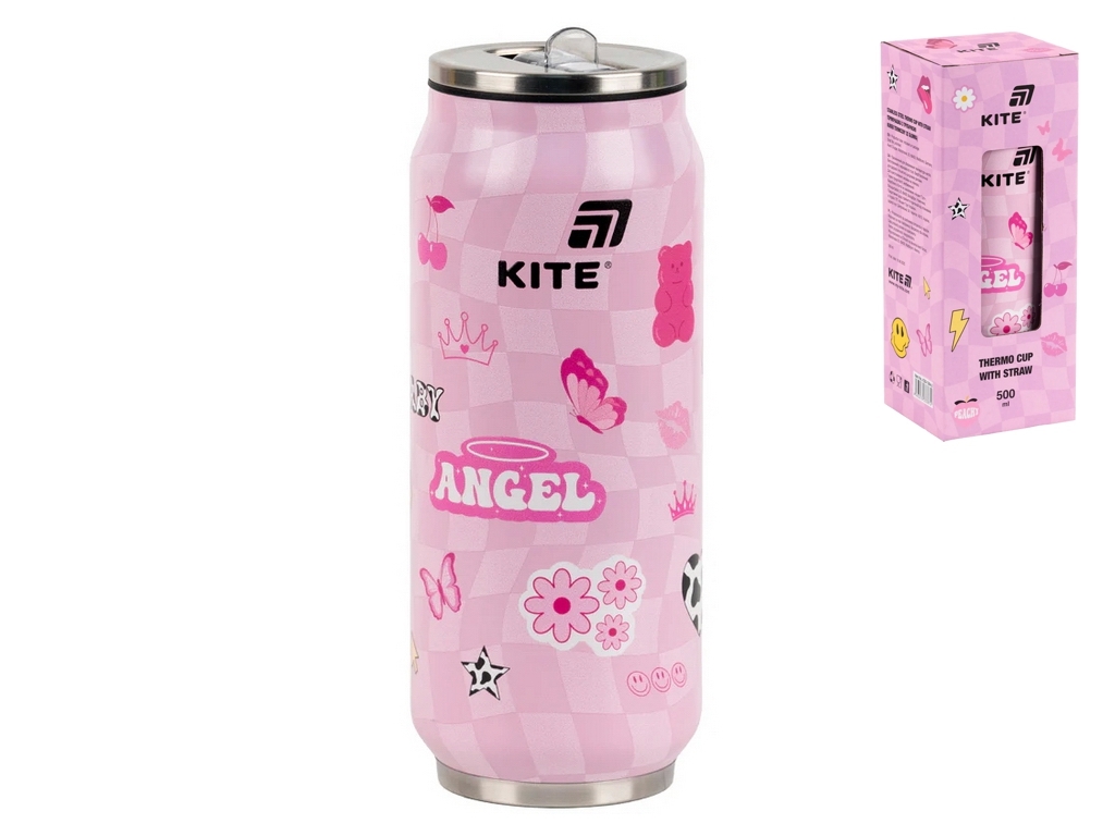 Термочашка с трубочкой 500мл Angel Kite K25-1264-2