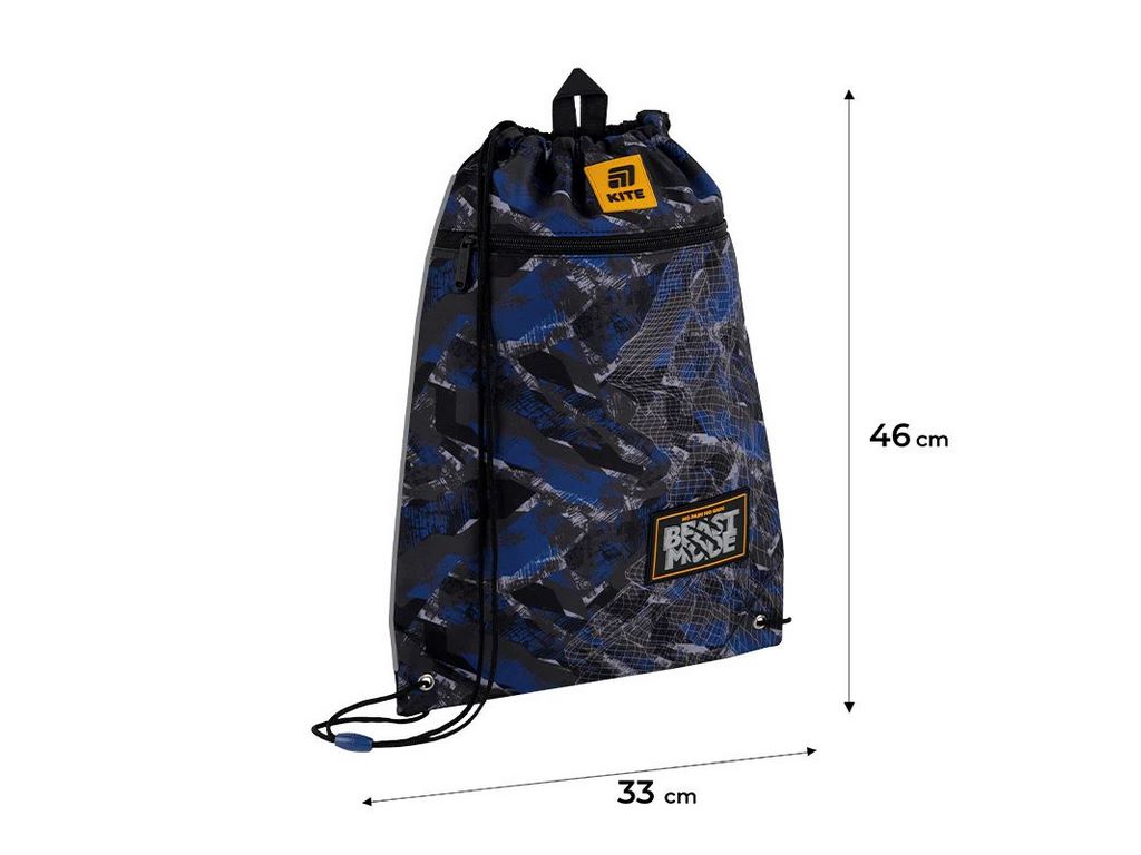 Сумка для взуття зі шнурками Beast Mode K25-601M-10, 46×33 см, затяжка шнурком, Kite