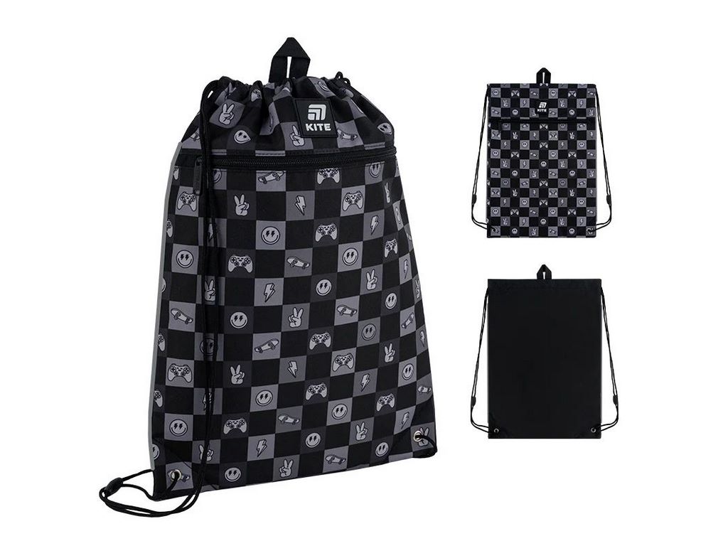 Сумка для взуття зі шнурками Game On K25-601M-4, 46×33 см, затяжка шнурком, Kite