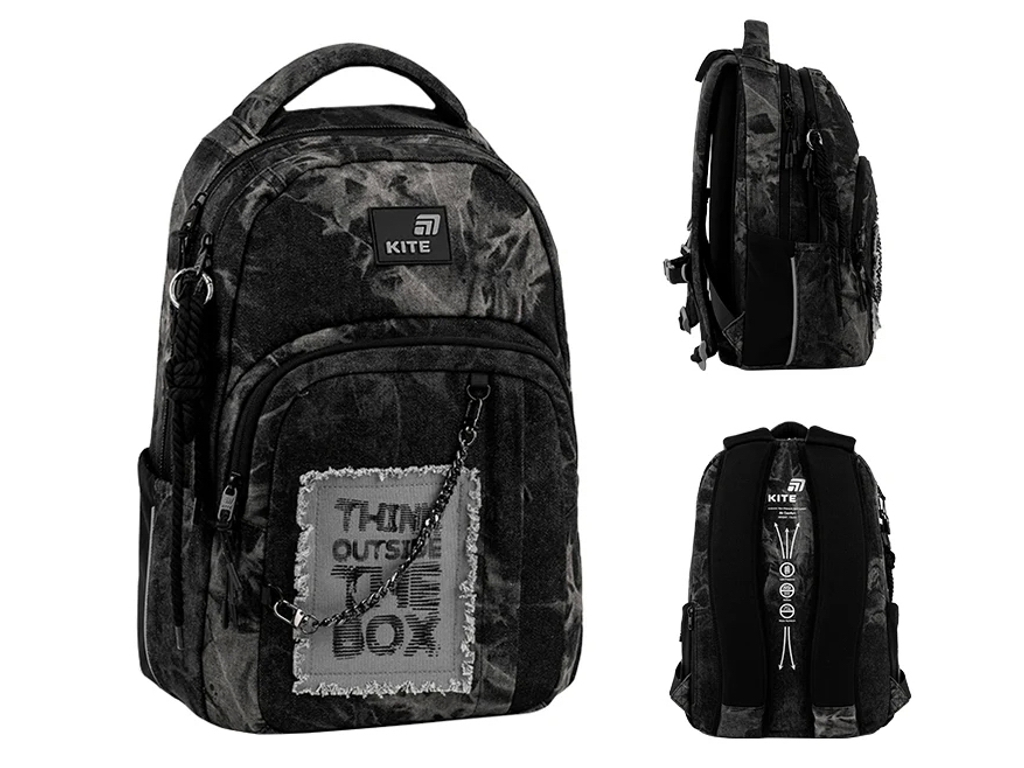 Рюкзак шкільний ортопедичний Kite Education teens Denim Core, 42 см, світловідбивні елементи