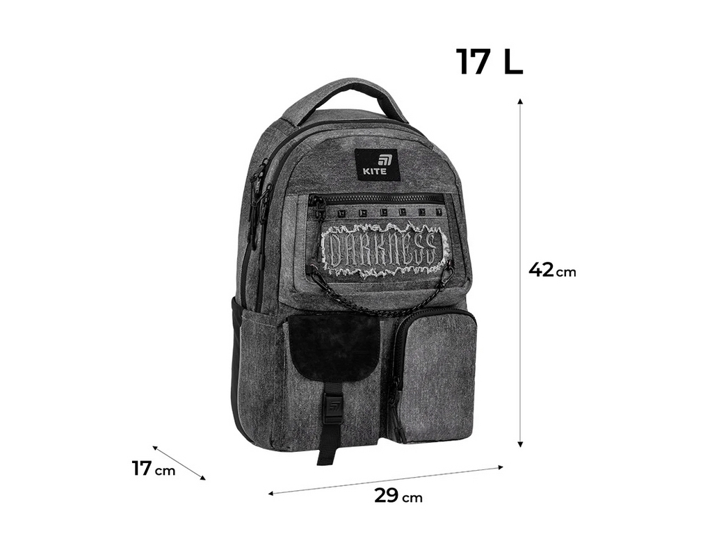 Рюкзак шкільний підлітковий Darkness Kite K26-2587M-5