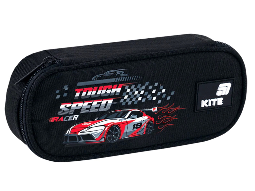 Пенал школьный Speed Racer, 22×8,5×4,5 см, с органайзером и карманом, Kite