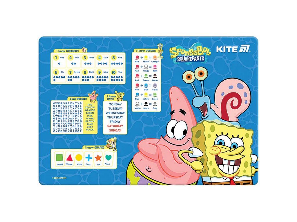 Подкладка настольная SpongeBob SquarePants 42,5x29см, Kite