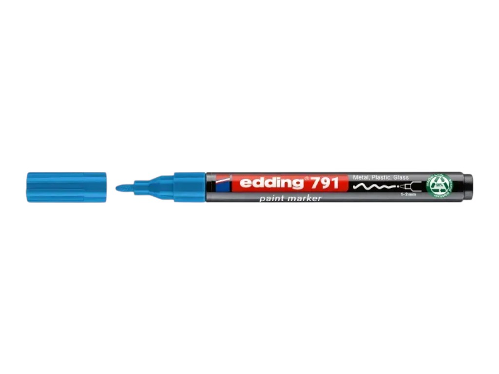 Маркер Edding Paint круглий блакитний 1-2 мм, e-791/10n