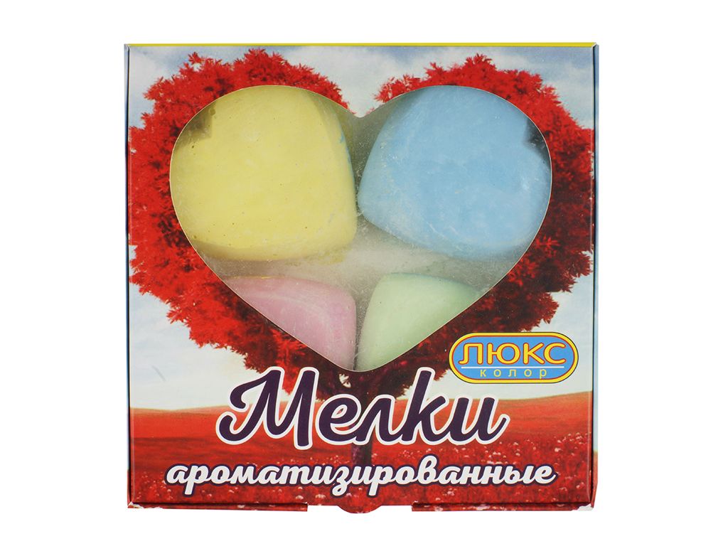 Крейда ароматизована 4 кольори. в формі сердечка. Люкс Колор М3-4