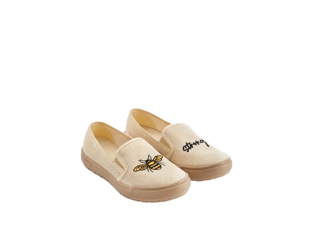 Слипоны женские текстильные ROXY бежевые Bee Strong L-784M-3-BS, 36 размер, Litma