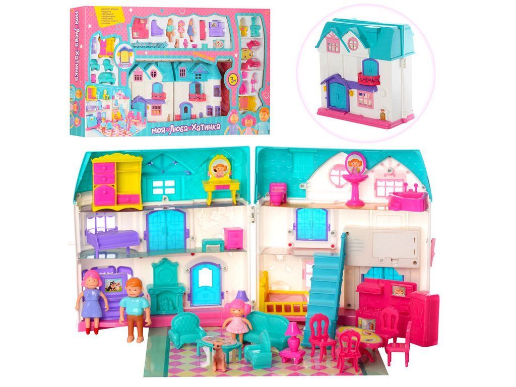 Будиночок для ляльок 1205, 88x48,5x8 см, світло і звук, BabyToys