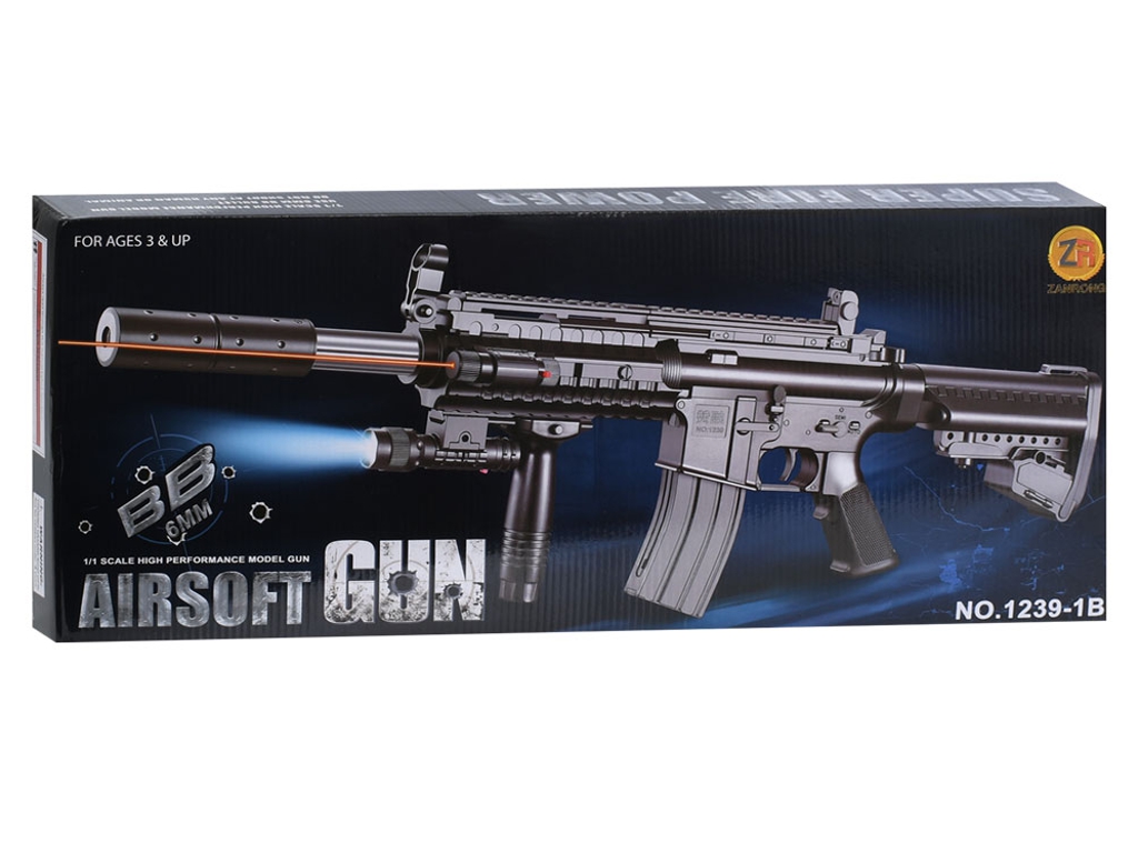 Іграшковий автомат Airsoft Gun із пластиковими кулями, світлом і лазером, 71 см