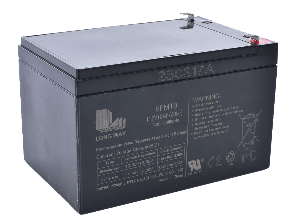 Батарея універсальна 12V10Ah, 15,3-10-9,5см, 2023р. Long Way. 12V10Ah-BATTERY