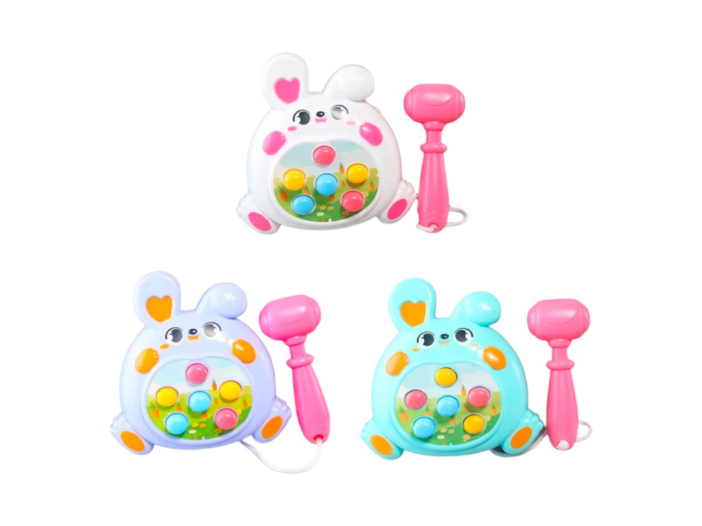 Интерактивная игра зайчик с молоточком, 3 дизайна (цена за 1шт)