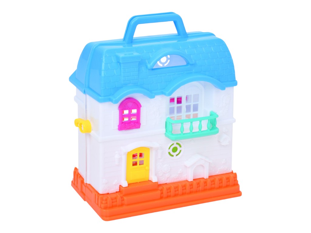 Кукольный домик игровой 23010A-1, 11,5 см, с мебелью, посудой и фигурками, BabyToys