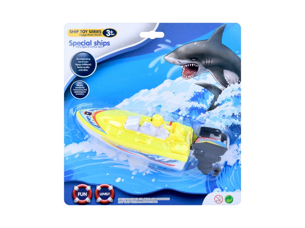 Катер игрушечный на батарейках 3012-3, 22 см, движется по воде, BabyToys(цена за 1шт)