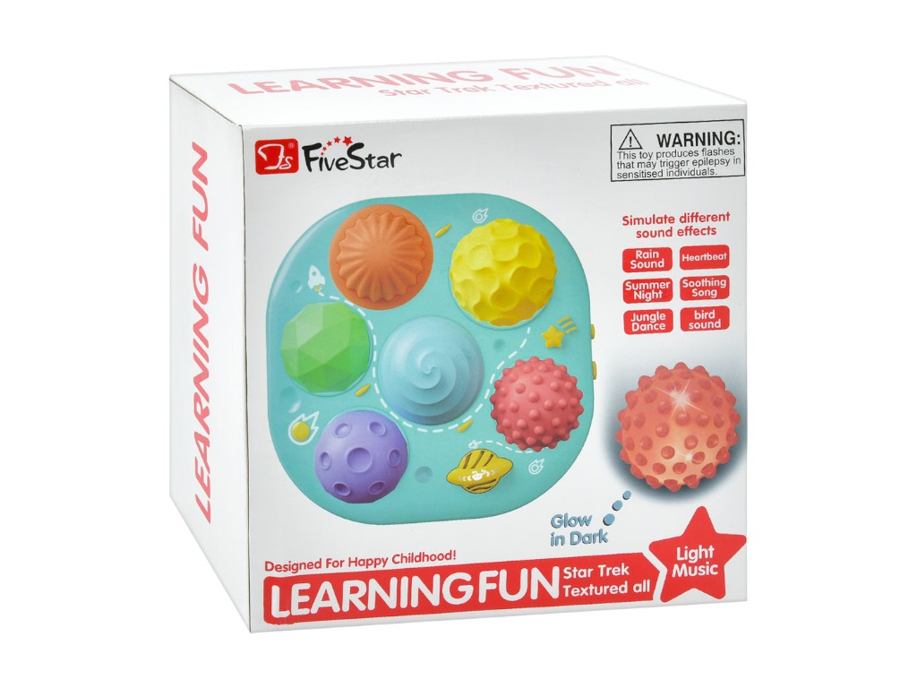Игрушка с текстурными мячиками, 6 шт, музыка, свет, на батарейках