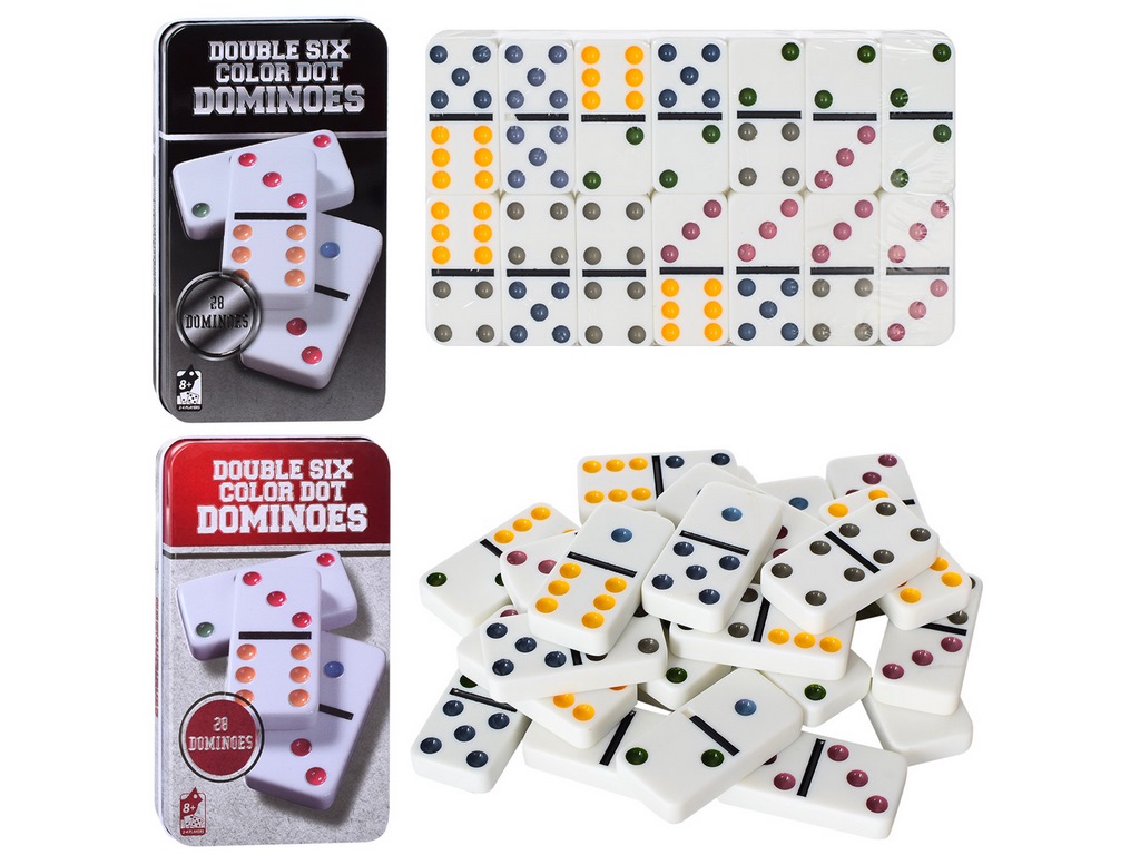 Доміно Double Six Color Dot у металевій коробці. 501070