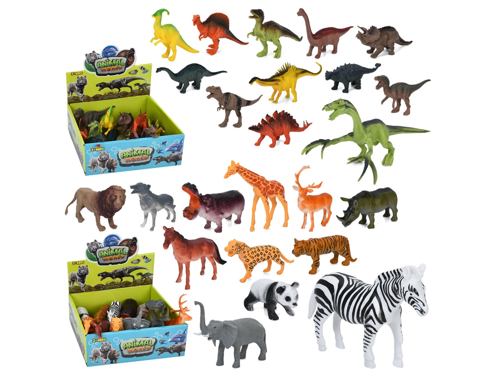 Фигурки игровые динозавры и дикие животные, 2 вида, 8 см, BabyToys 564A-C (цена за 1шт)
