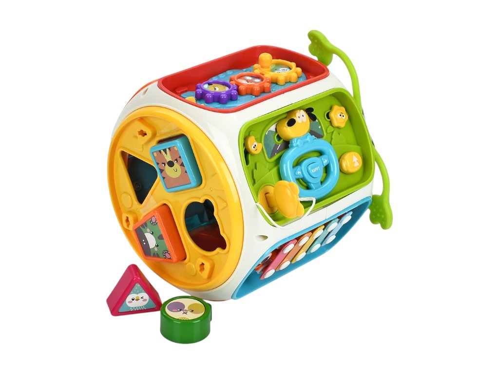 Игрушка куб многофункциональный 9в1 со светом, звуками животных и пианино