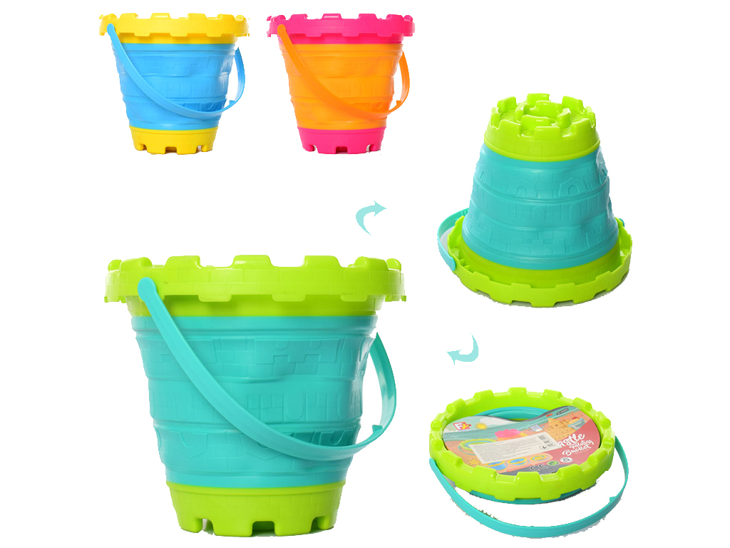 Набор для песка сложное ведерко 6915(P), 17 см, 3 цвета, Baby Toys