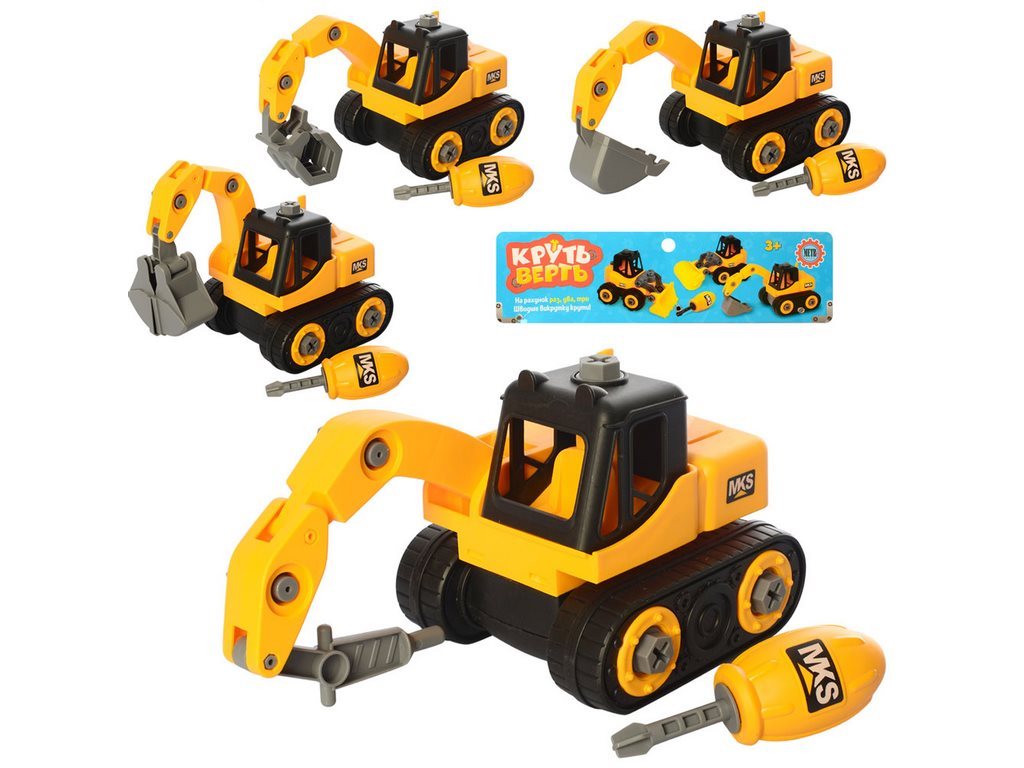 Конструктор на шурупах Стройтехніка 18 см Metr+ 778-A15-A16, з викруткою, BabyToys