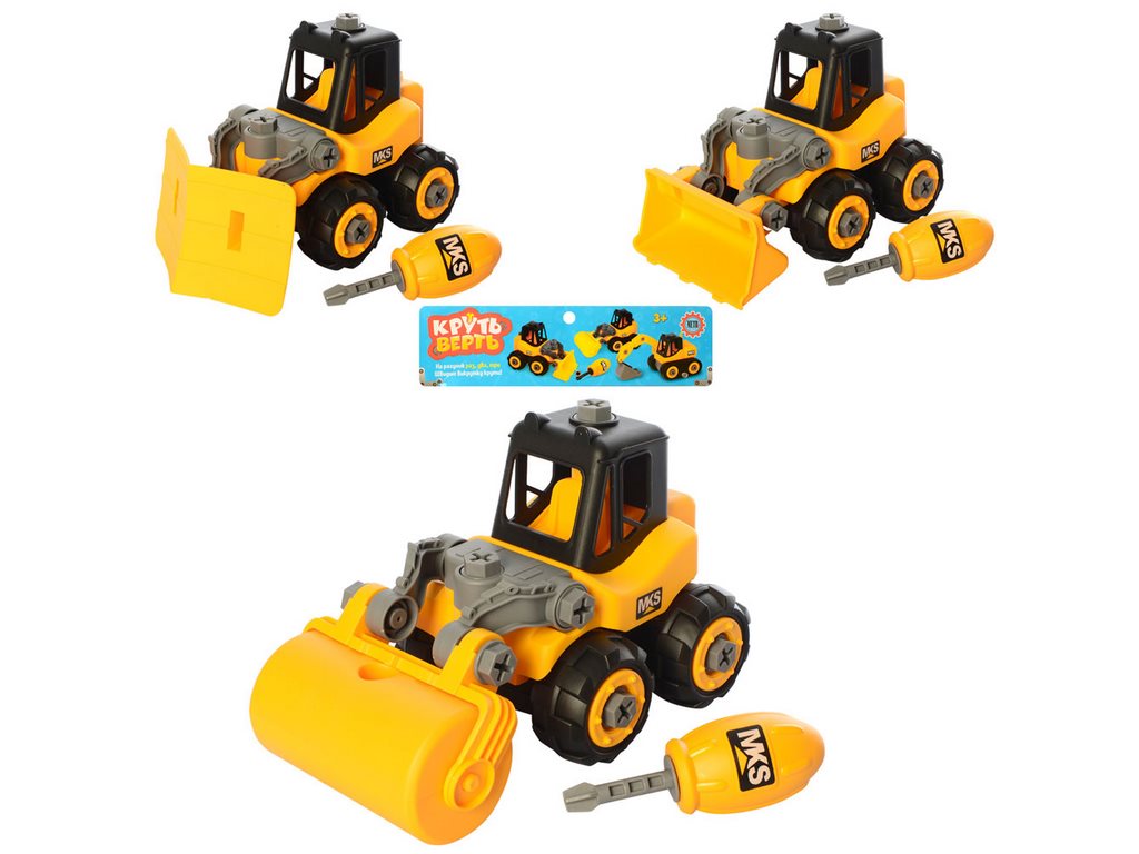 Конструктор на шурупах Стройтехніка 16 см Metr+ 778-A17-A18, з викруткою, BabyToys