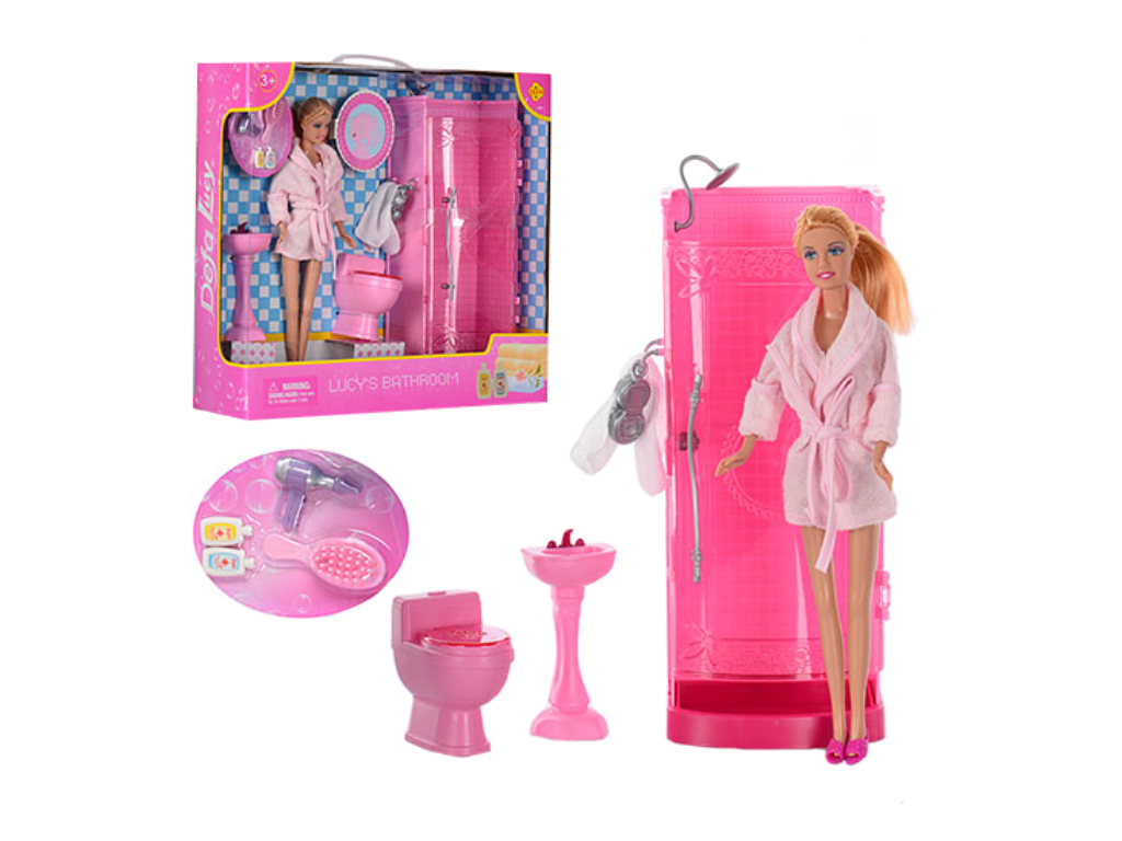 Игровой набор кукла с ванной комнатой 8215, 29 см, мебель и аксессуары, Defa Lucy