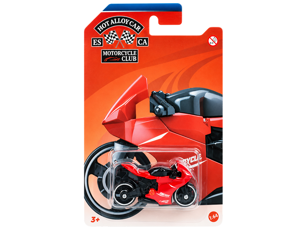 Модельный мотоцикл металлический, 8 см, масштаб 1:64, 8 видов (цена за 1шт)