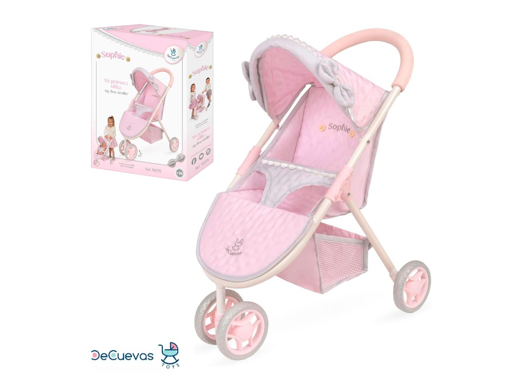 Коляска для ляльки 90275, прогулянкова, з корзиною