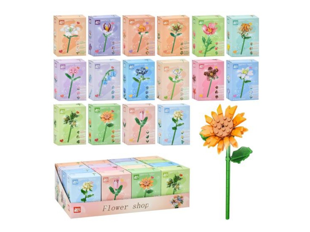 Конструктор цветок 9119 Flower Shop, 80 деталей, 16 видов (цена за 1 шт.)