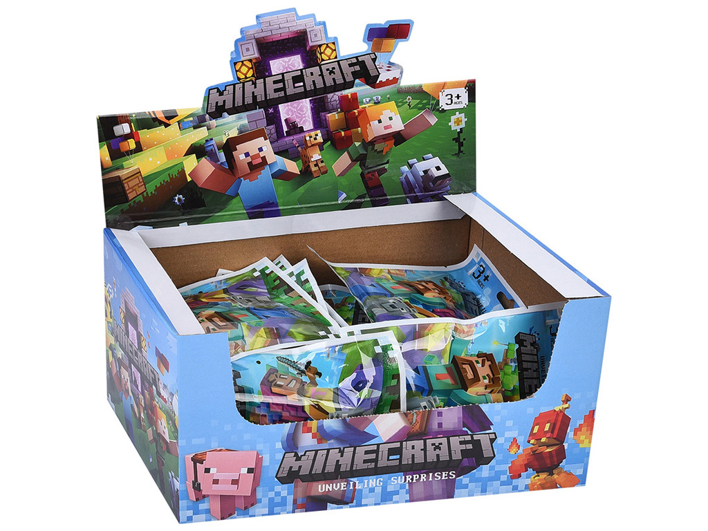 Фигурки-сюрприз с карточками Minecraft, 5,5 см., микс видов (цена за 1шт.)