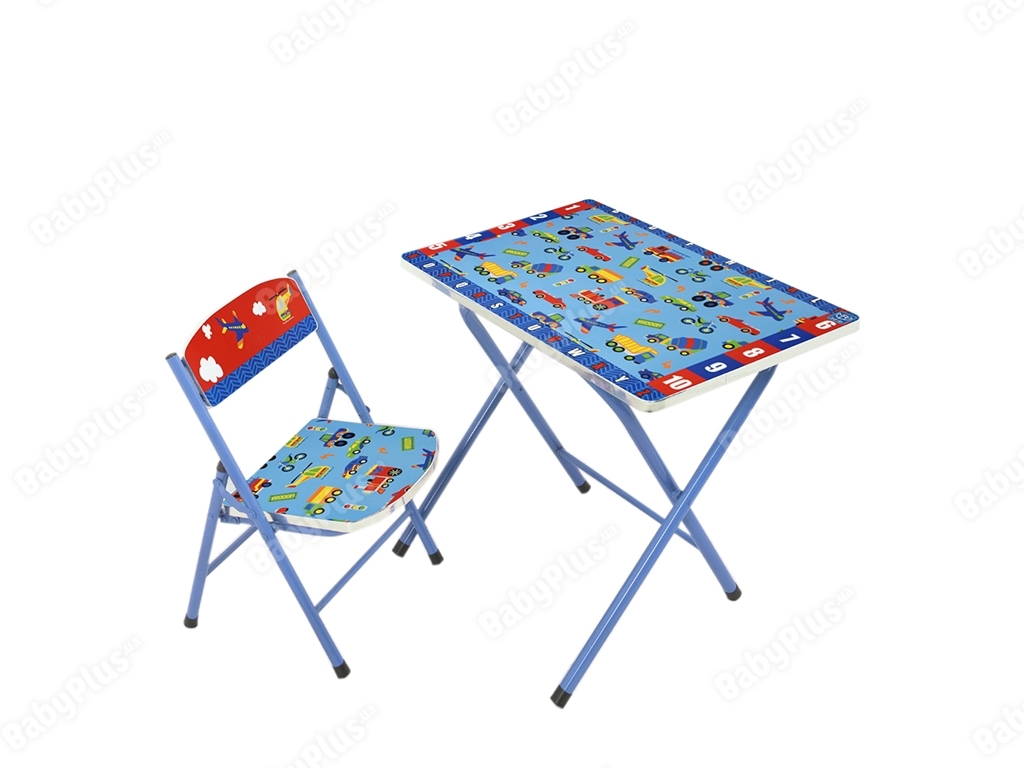 Столик складаний зі стільчиком Машинки та літачки. Bambi A19-TRAFIC